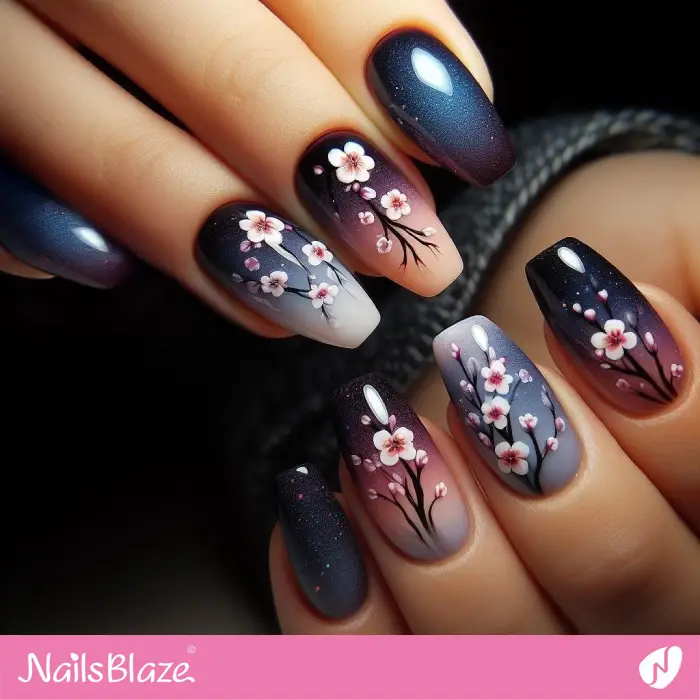Cherry Blossoms Nails Design | Tree Nails - NB3314